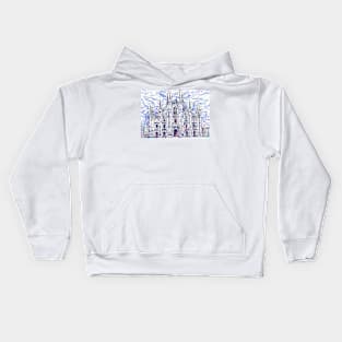 DUOMO,MILAN CATHEDRAL watercolor and ink painting Kids Hoodie